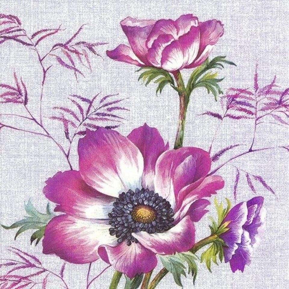 IHR Lunch Napkins Ava Violet 33cm 3ply 20 Pack
