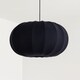 image 1 of CGC Lila Navy Oval Ribbed Stretch Cotton Lampshade