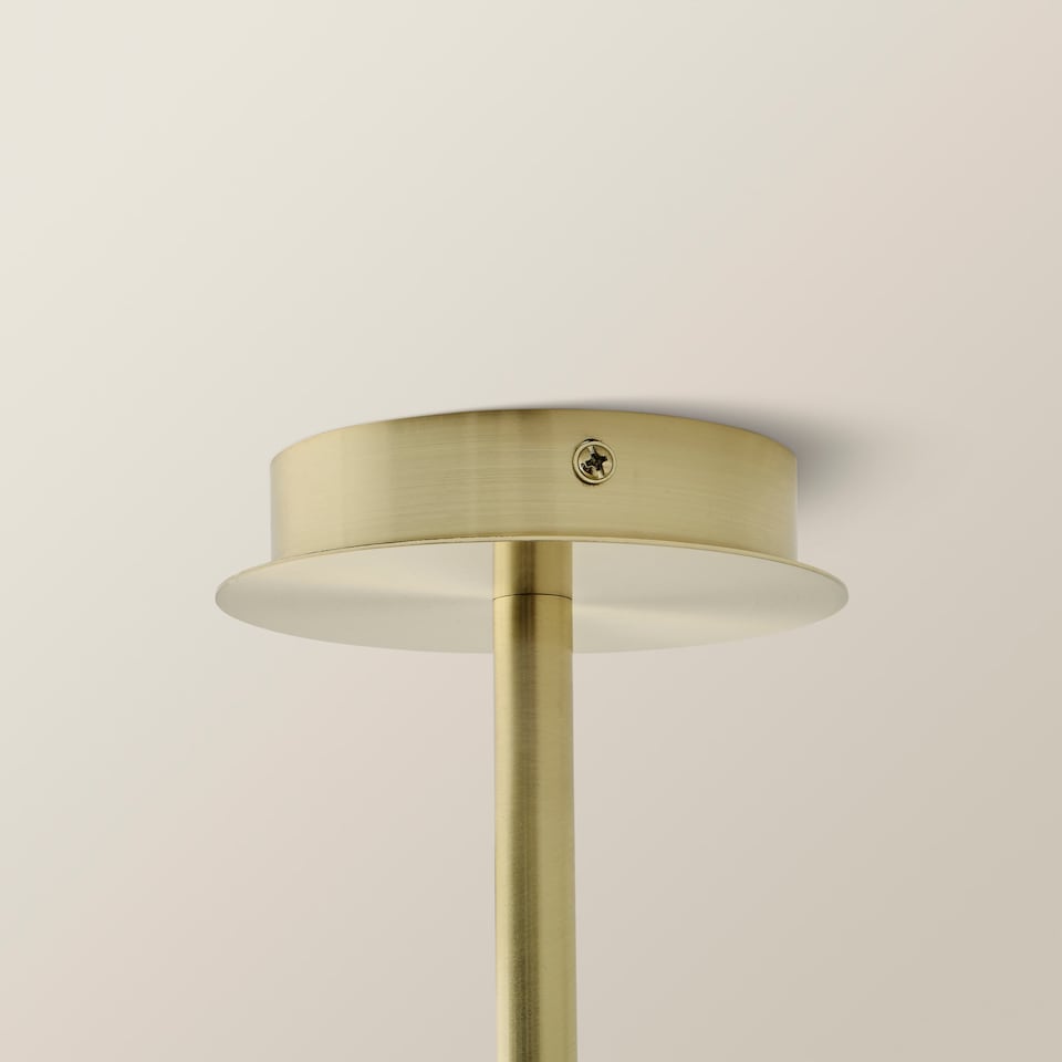 image 1 of ValueLights Canya 3 Way Gold Ceiling Light Clear Ribbed Shades & Bulbs | Gold