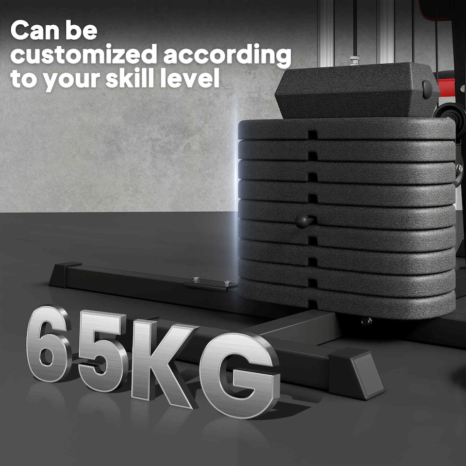 image 1 of SPORTNOW Multi Gym Workout Station with Sit Up Bench, Push Up Stand, Dip Bars