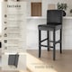 image 2 of Bar Stools with a padded backrest and faux leather cover | Black | black | 41 x 40 x 107 cm | 6