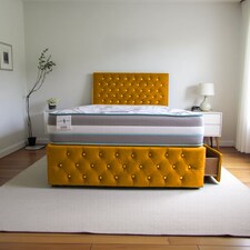 Delaware Plush Bed With Mattress, 2 Drawers Same Side & Headboard
