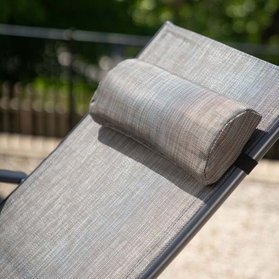 image 1 of 6 Seater Dining Set Garden Furniture With Parasol Reclining Chairs Glass Table In Grey