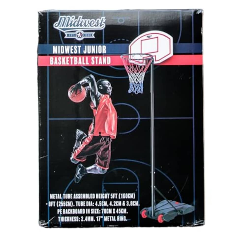 image 1 of Midwest Junior Basketball Stand (5Ft - 8Ft), White