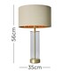 image 3 of ValueLights Balan Brushed Gold Table Lamp Beige Gold Shade and Bulb