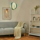 image 1 of ValueLights J90 Teal and Cream Globe Ceiling Light Shade & LED Bulb Blue