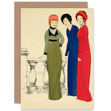 1908 Les Robes De Paul Poiret Art Blank Just to Say Card