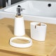 image 8 of Showerdrape Sonata White & Bamboo 3 Piece Bathroom Accessory Set | White | White | 1