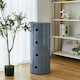image 2 of Living and Home Cylindrical 4-Tiered Plastic Storage Drawer Unit, Grey