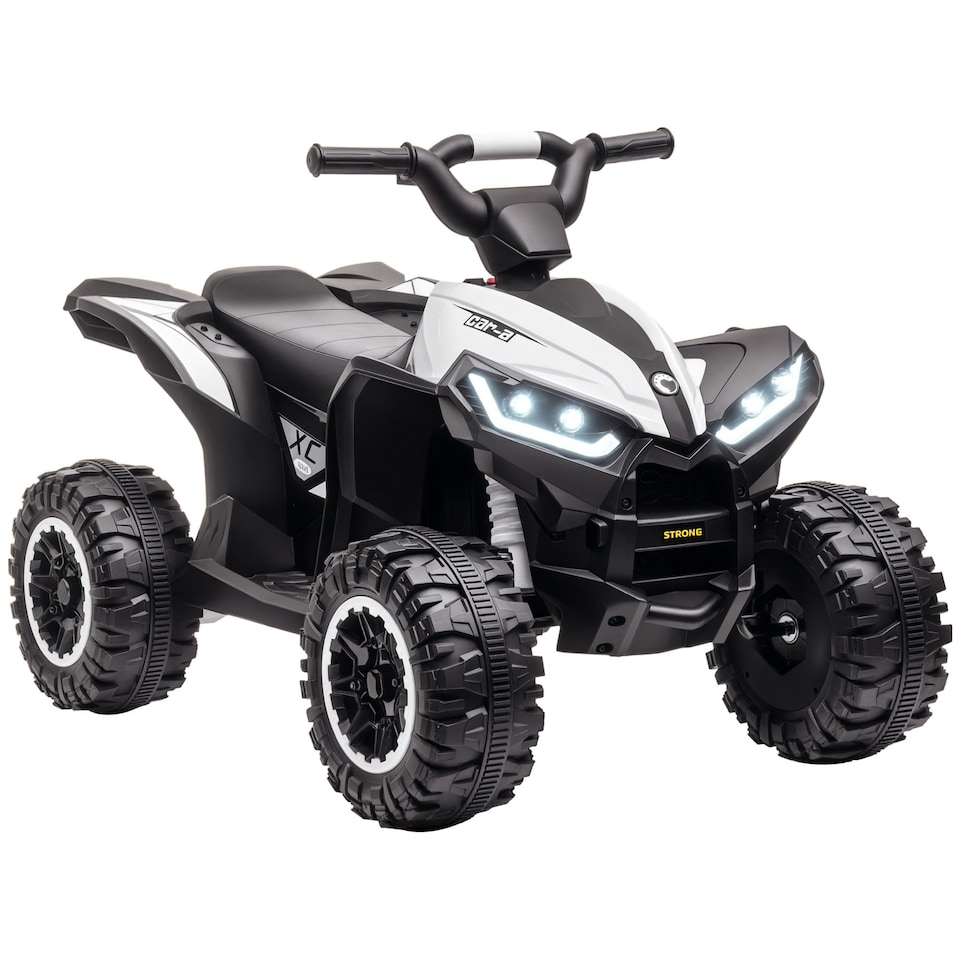 image 1 of HOMCOM 12V Electric Quad Bikes for Kids Ride On Car ATV Toy for 3-5 Years White