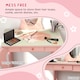 image 4 of ZONEKIZ Kids Dressing Table with Mirror and Stool, Girls Vanity Table Makeup Desk with Drawer, Cute Animal Design, for Ages 3-6 Years, Pink