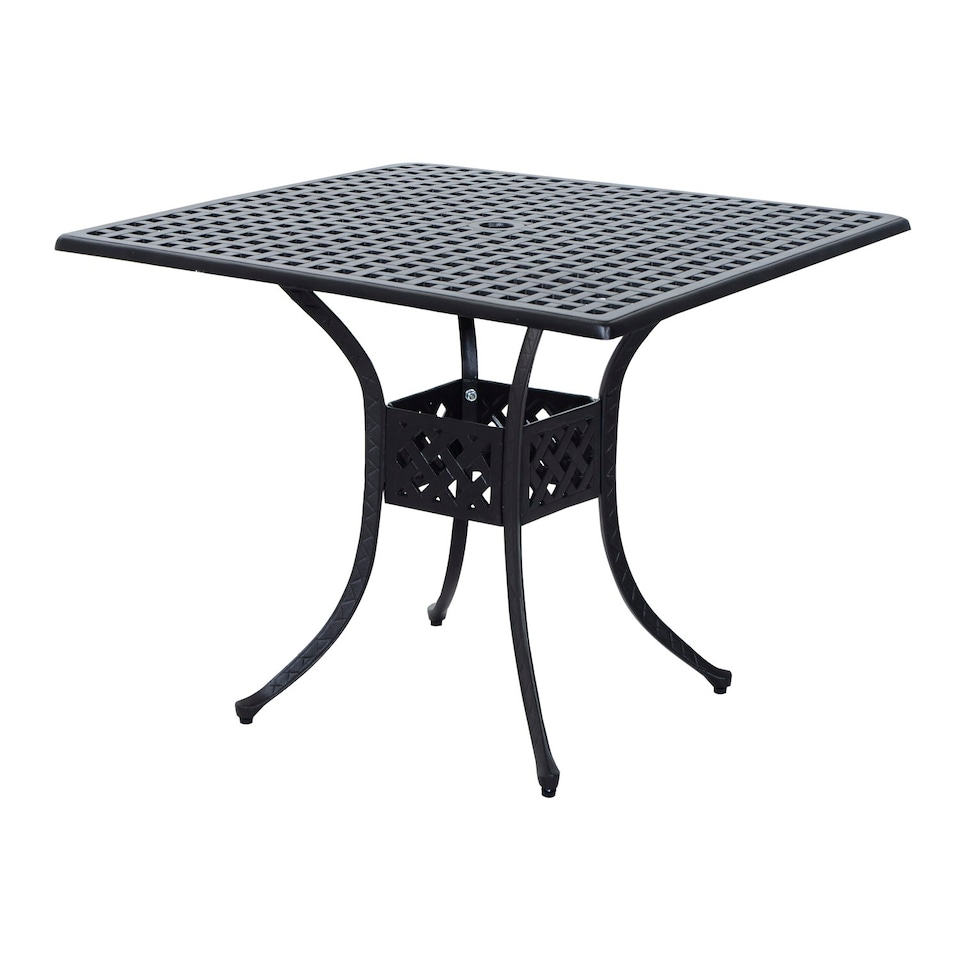 image 1 of Outsunny Square Aluminium Outdoor Garden Dining Table with Hole