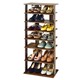 image 1 of COSTWAY 7-tier Double Shoe Storage Tower Rack Stand Brown Brown