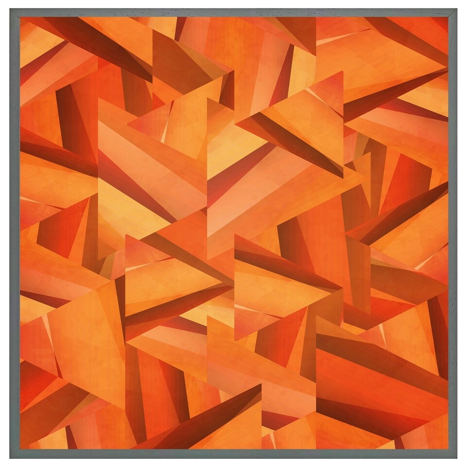 image 1 of Autumn coloured geometric triangle patterns (Picutre Frame) Brown | Oak | M