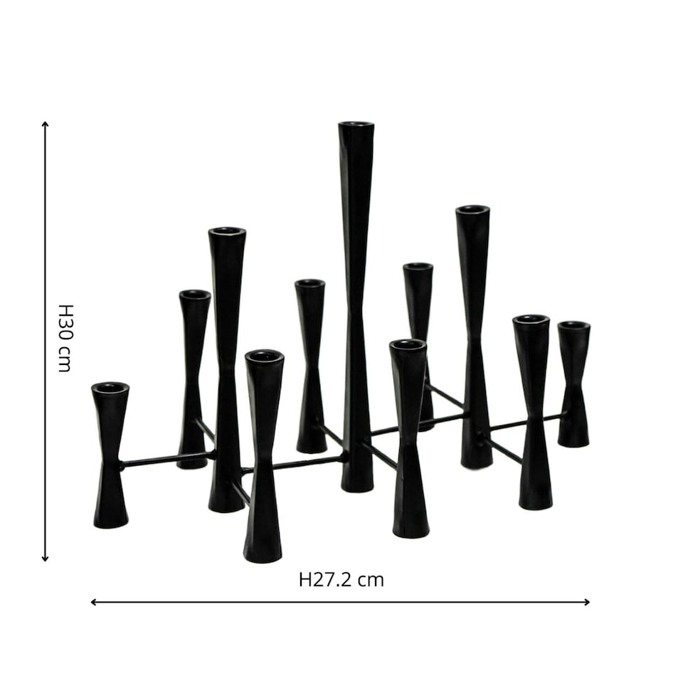 image 1 of Parker 11 Piece Candle Centerpiece - Mild Steel - L27 x W51.5 x H42 cm - Silver | Silver | 1