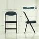 image 7 of HOMCOM Folding Chairs Set of 4 with Cushioned Seat, Steel Frame, Teal | Green | Teal green | One Size