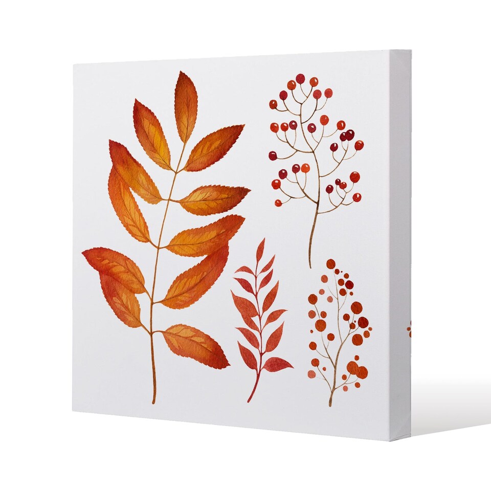 Orange Autumn Leaves (Canvas Print) / 114 x 114 x 4cm | Multi