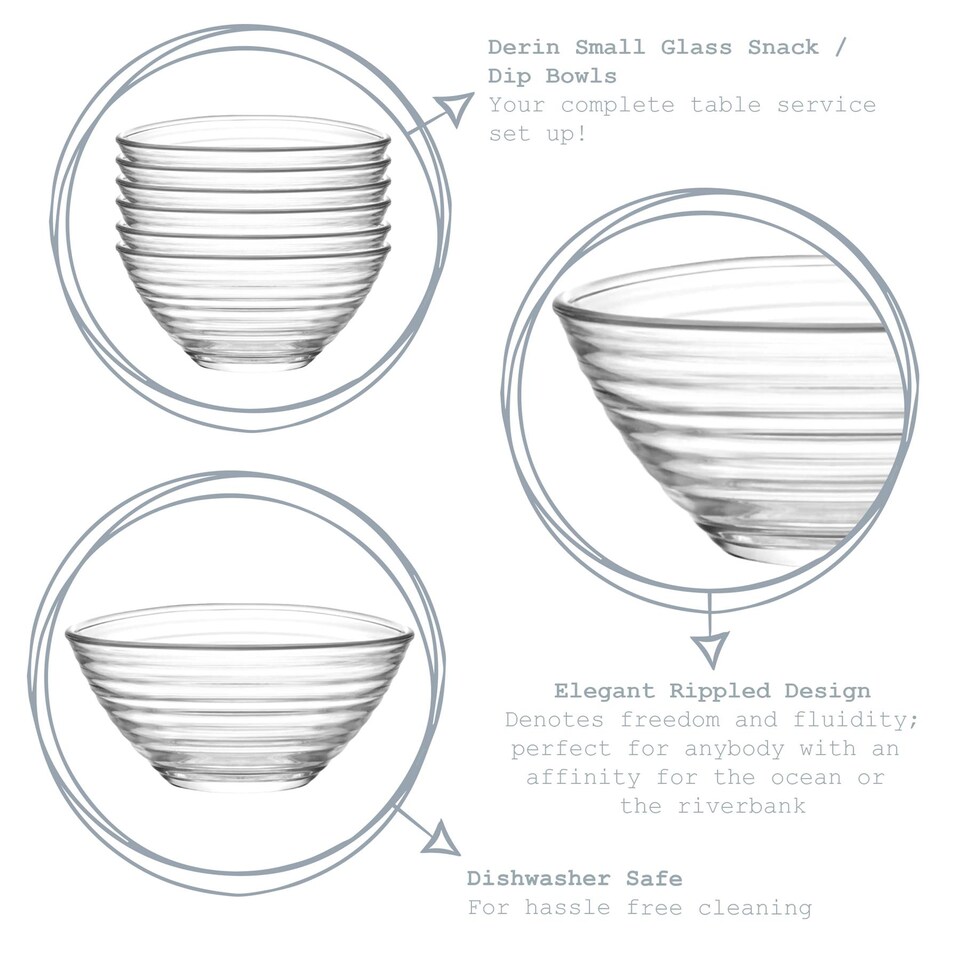 image 1 of LAV Derin Glass Serving Bowl - 7cm - Clear | Clear | Clear