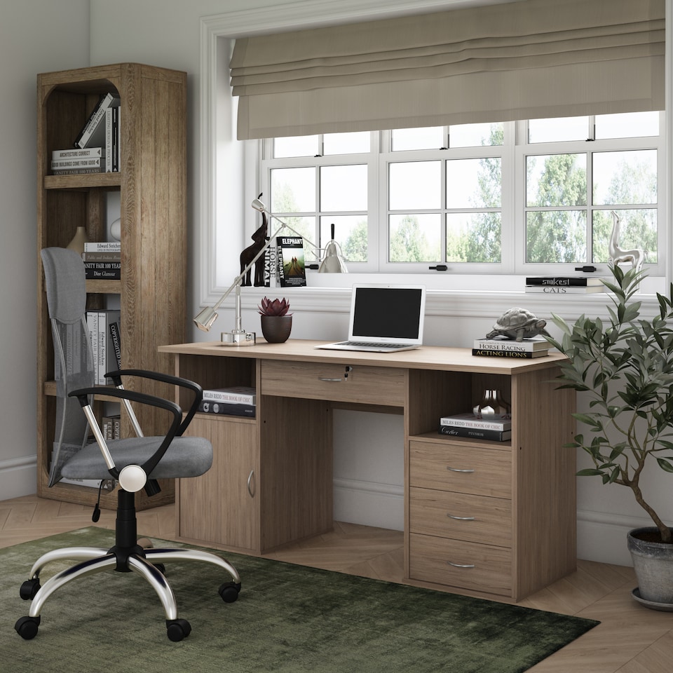 image 1 of Dallas Office Writing Desk in Oak Look | Brown | Oak