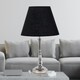 image 2 of Chrome Table Lamp with Stem Detail and Black Shade Chrome | Black