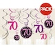 image 1 of Amscan Pink 70th Birthday Party Swirls (Pack of 12) - Pink - One Size