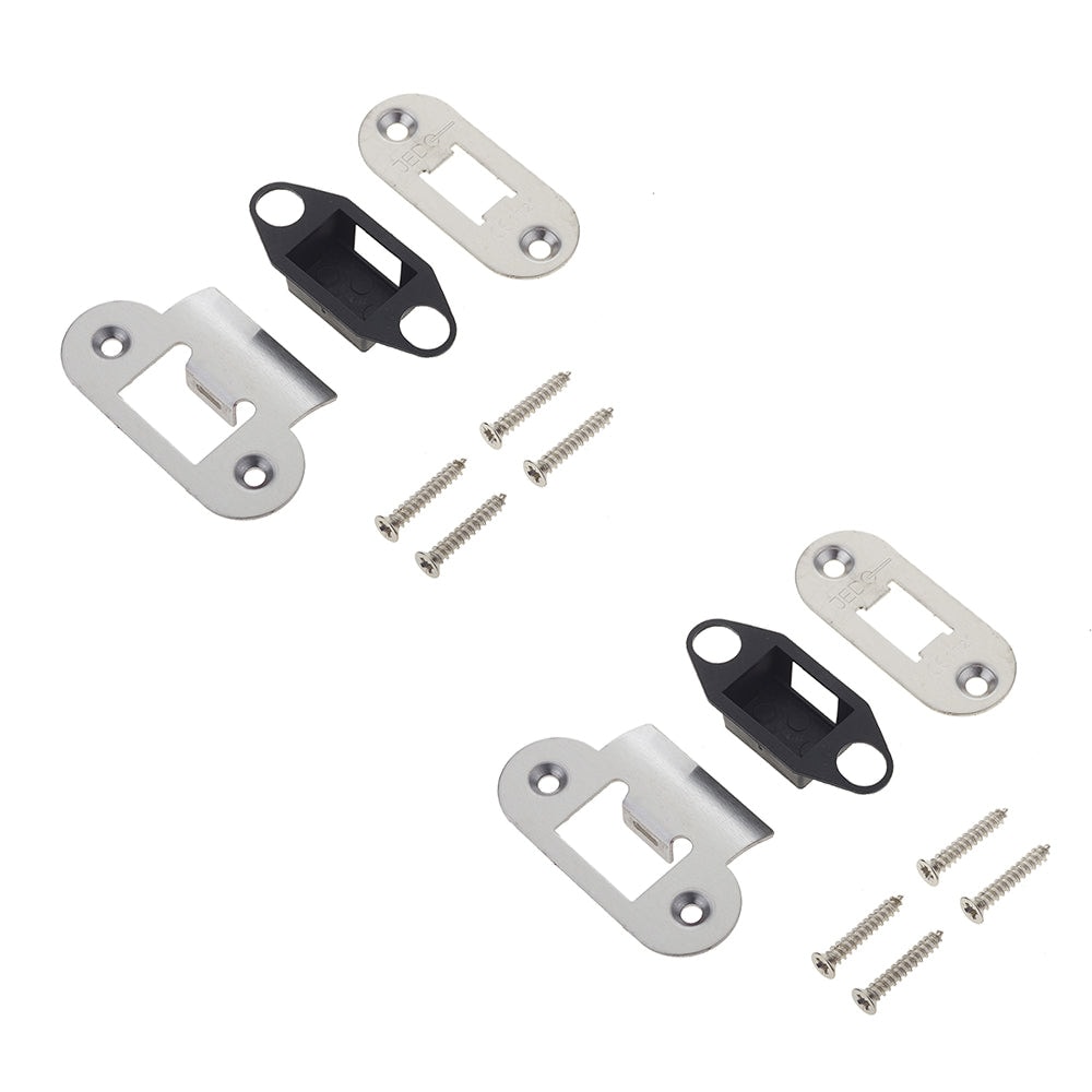 2 PACK Heavy Duty Satin Stainless Steel Radiused Accessory Packs for Tubular Latches
