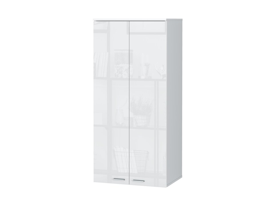 image 1 of Sol Wall Cabinet Unit Storage Cupboard - White Gloss 538x1164mm