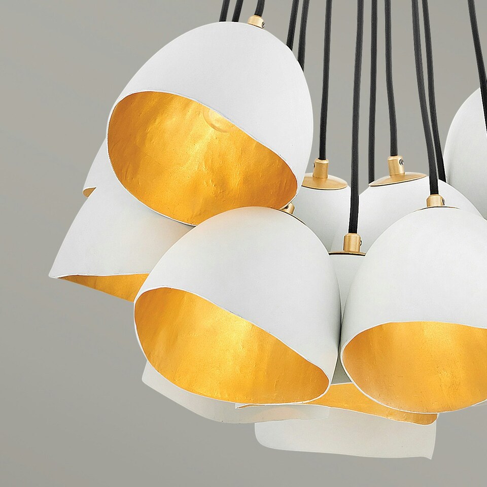 image 1 of Lisa McDennon by Hinkley Nula 15 Light Pendant Shell White, Luxe Gold
