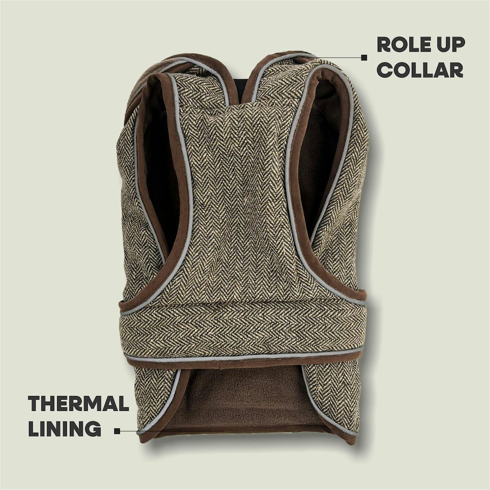 image 1 of HugglePets Legacy Herringbone Dog Coat | Multi | S
