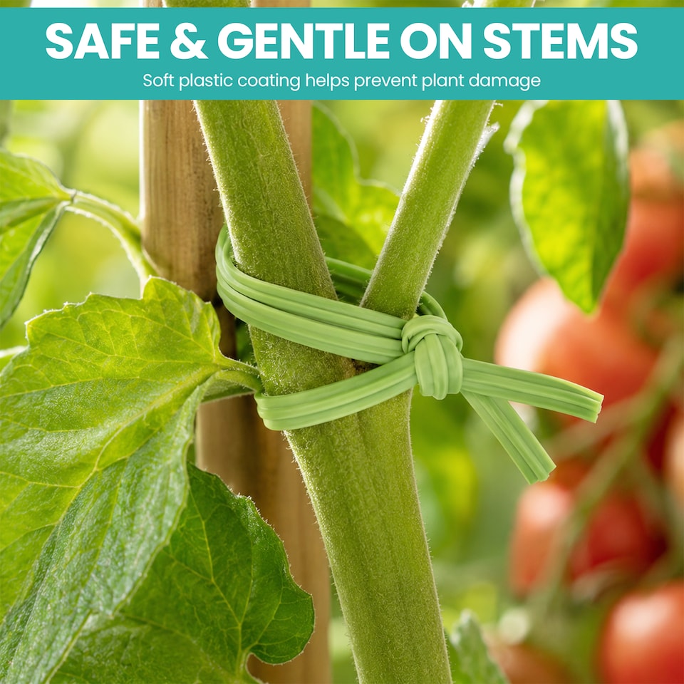 image 1 of 15cm Plastic Twist Ties, Flexible Garden Plant Ties - 200pcs