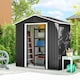 image 2 of Outsunny 6.5x3.5ft Metal Garden Shed for Garden, Dark Grey | Grey | Dark Grey | 191H x 194L x 107D cm