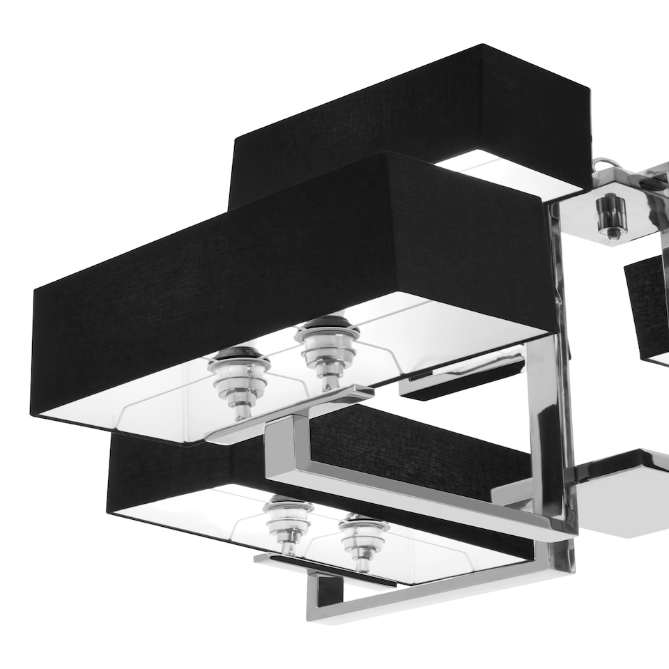image 1 of Interiors by Premier 12 Bulb Pendant Light, Monochrome Stainless Steel Pendant With High Gloss Nickel Finish, Acrylic Shades