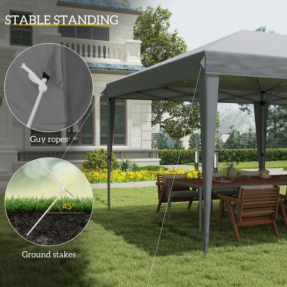 image 1 of Outsunny 3 x 6 m Pop Up Gazebo Patio Party Event Heavy Duty Canopy Black