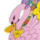 image 4 of Hallmark Magical Botanicals X Liz Harry Card - Pink Swan Design