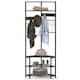 image 1 of COSTWAY Corner Hall Tree Hallway 5-Tier Coat Rack Brown | One Size