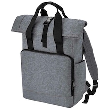Bagbase Roll Top Recycled Twin Handle Laptop Backpack - Grey Marl - One Size