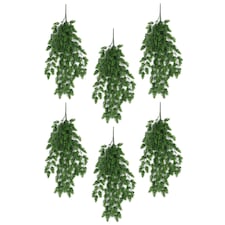 Pack of 6 x Hanging UV and Fire Resistant Artificial Clustered Fern Plant 128cm