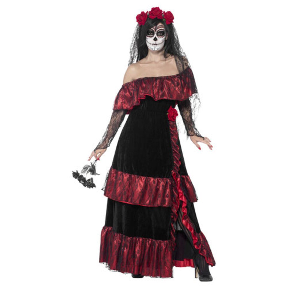 image 1 of Day of the Dead Bride Deluxe Fancy Dress Costume Ladies XX-Large - UK 24-26