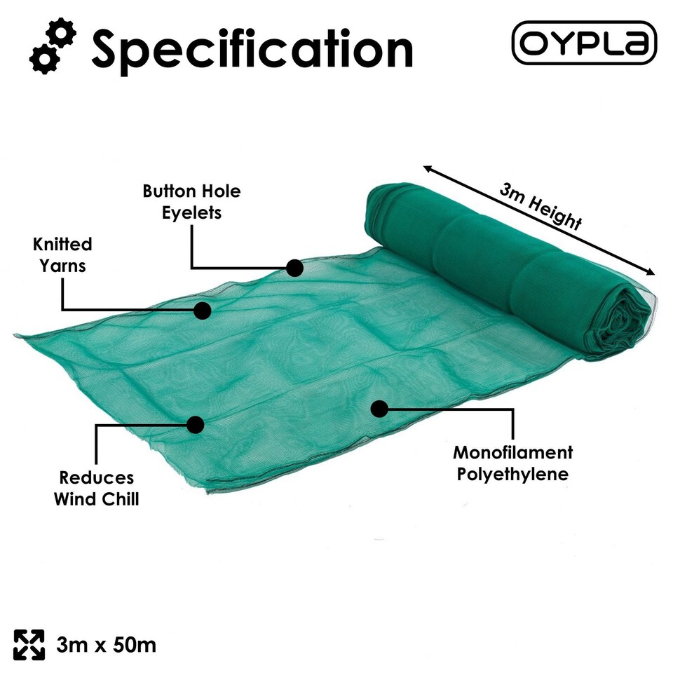 image 1 of Green Shade Debris Scaffold Netting 3m x 50m | Green | 1