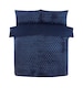 image 3 of Diamond Cut Teddy Polyester Fleece Duvet Cover Set with Pillowcase | Blue | Double