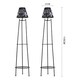 image 1 of Living and Home 2 Pcs Double-Tier Solar-Powered Plant Stand Black