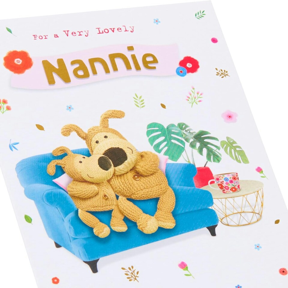 image 1 of Big Boofle And Little Boofle Sat On A Sofa Nannie Mother's Day Card