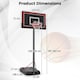 image 2 of COSTWAY Outdoor 7.5-10 FT Portable Basketball Hoop Backboard Black | Standard