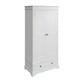 image 2 of 2 Door Wardrobe 2 Storage Drawers Hanging Clothes Rail White Pine and MDF White