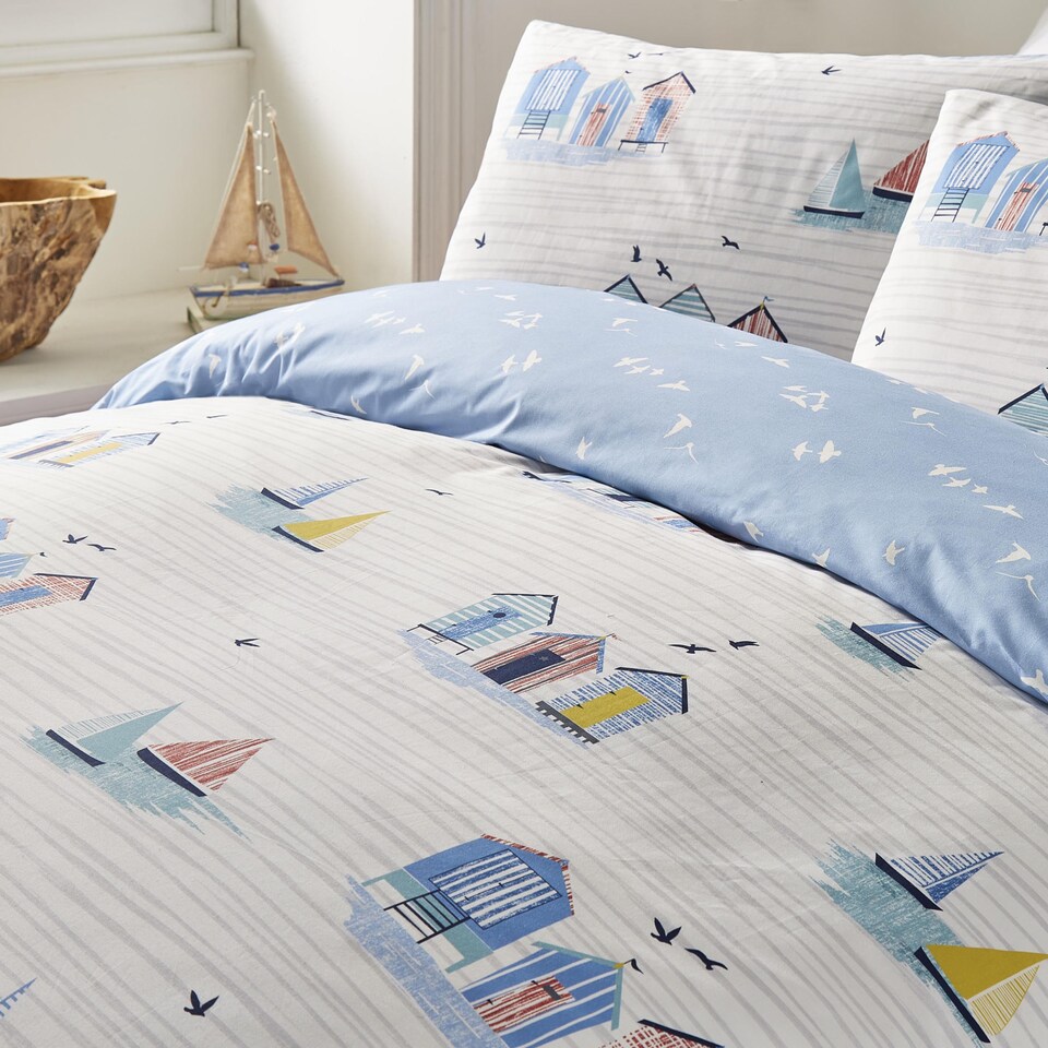 image 1 of Fusion Beach Huts Duvet Cover Set Blue