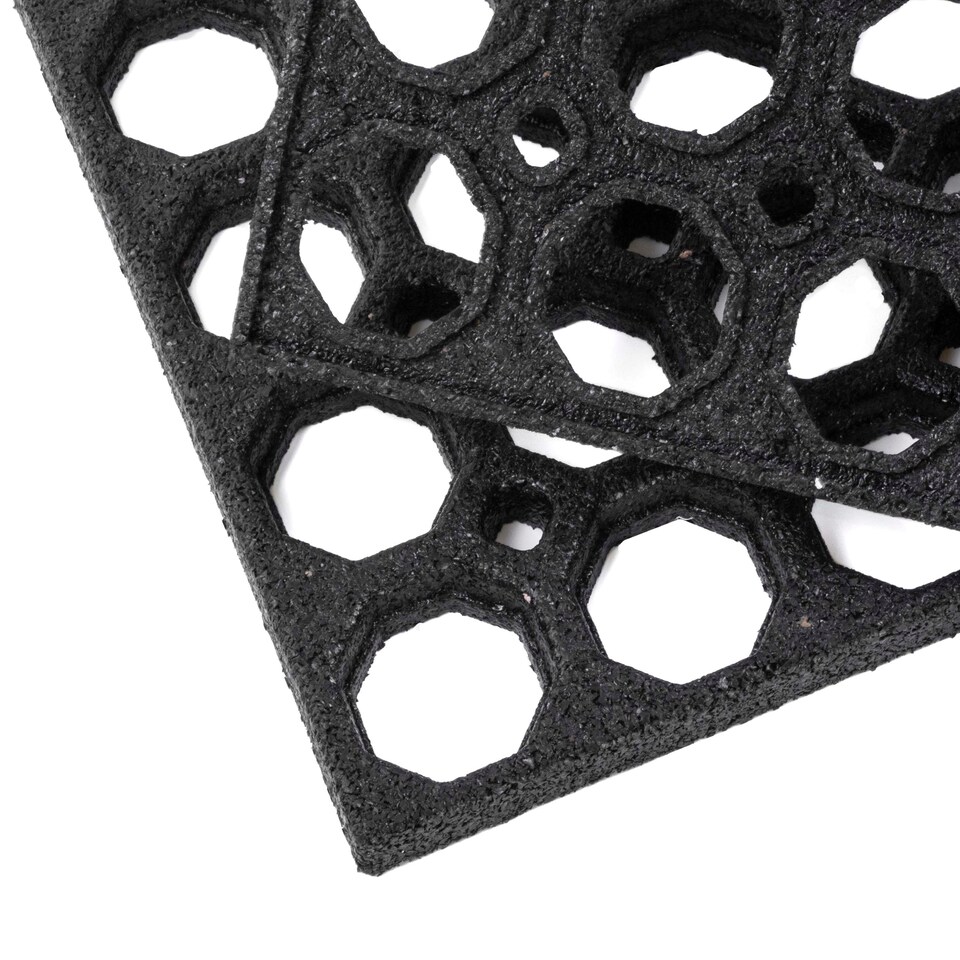 image 1 of Nicoman Rubber Ring Scraper Doormat 80x60cm | Black | 80x60cm