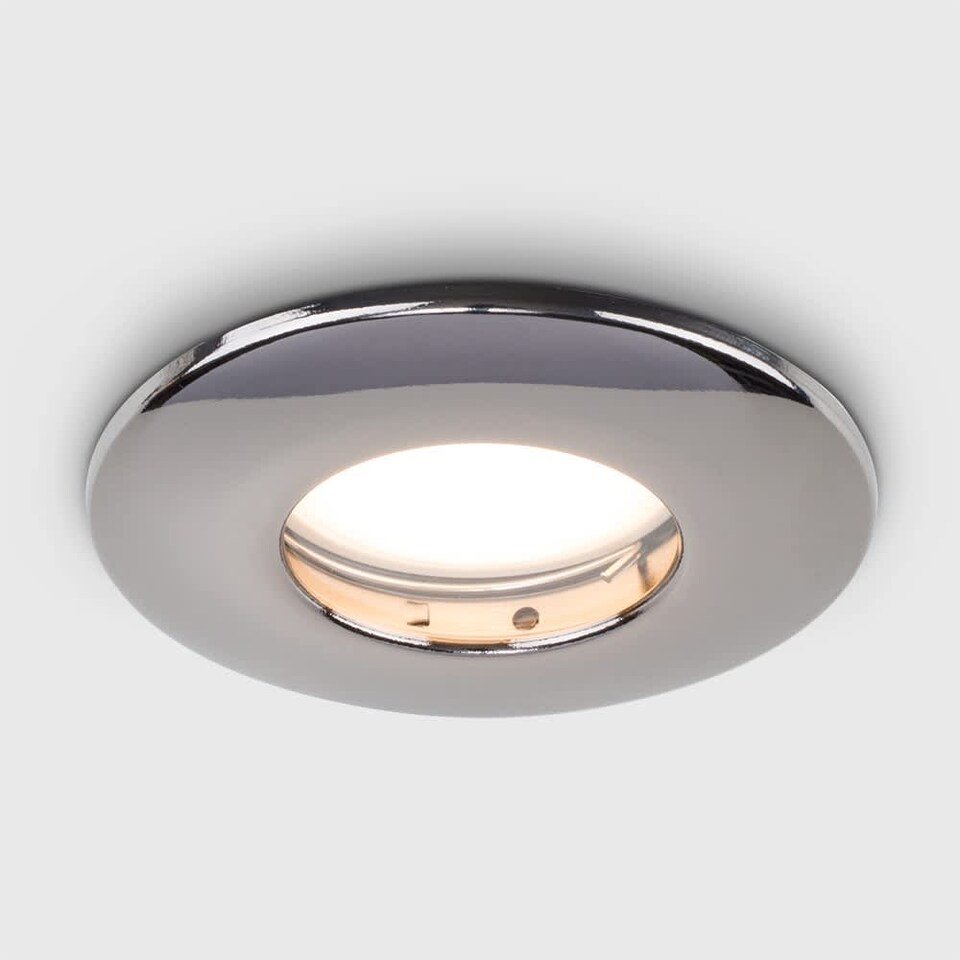 image 1 of ValueLights Downlight Fire Rated IP65 Black Chrome Ceiling Light Fitting Single Pack
