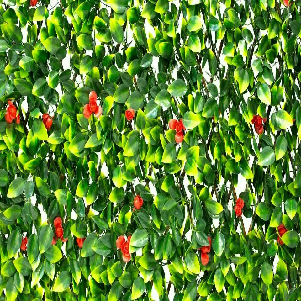 image 1 of Primrose Extendable Artificial Flower Outdoor Screening Trellis Red 1m x 2m