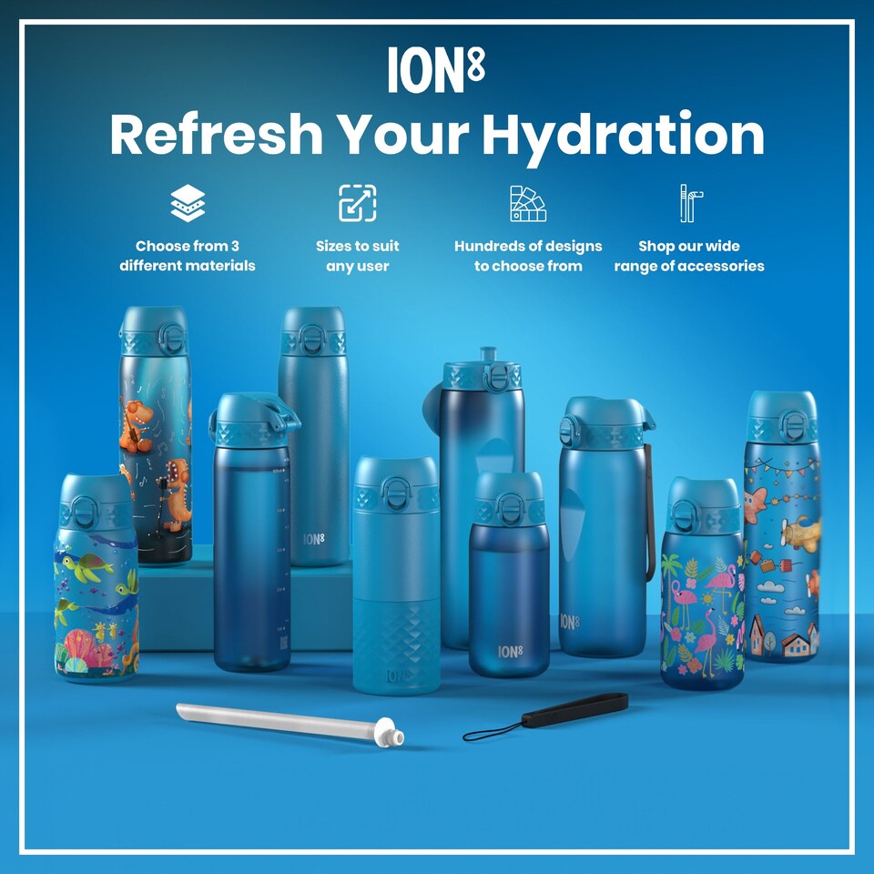 image 1 of Leak Proof Slim Water Bottle, Vacuum Insulated, 500ml (17oz) | Blue | Blue | One Size