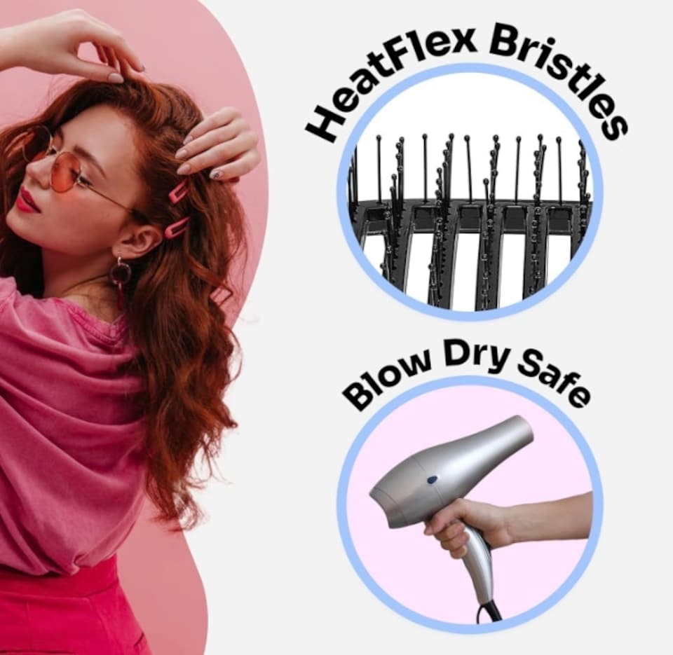 image 1 of WetBrush Speed Dry Detangler, Heatflex Bristles, Black